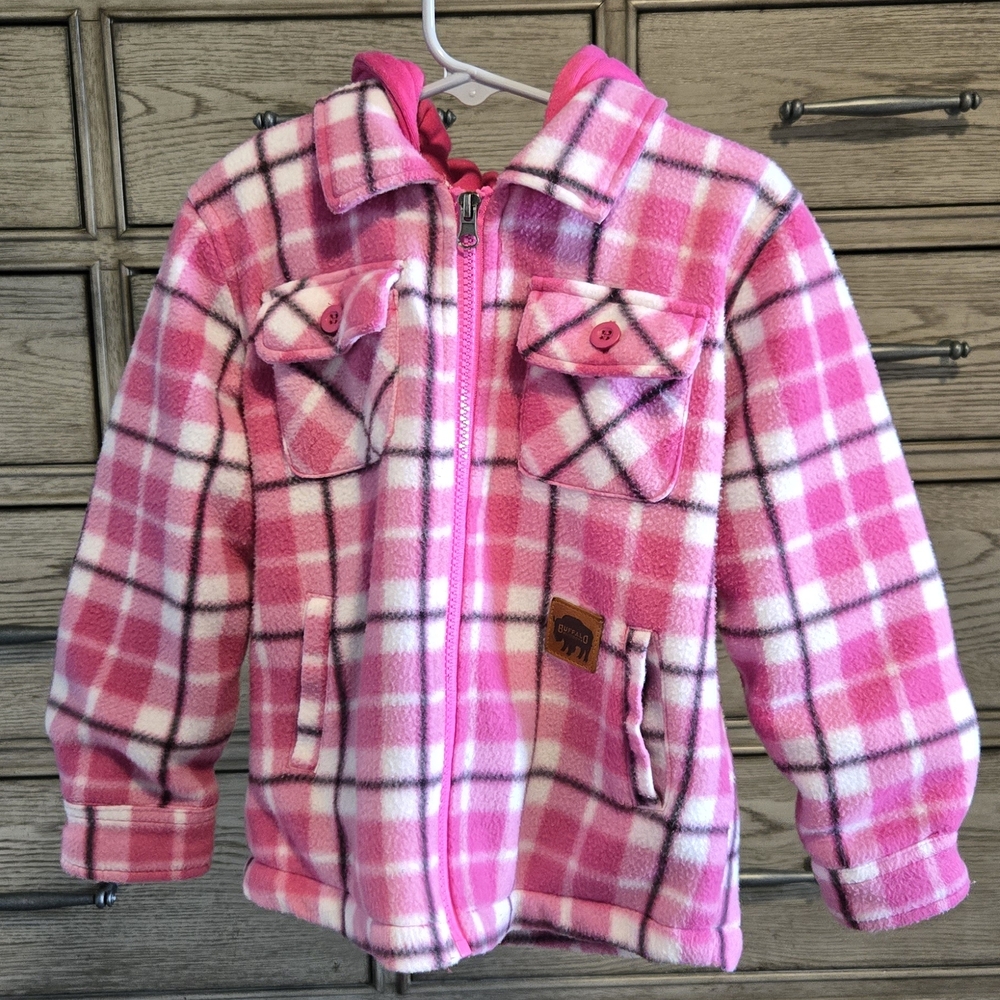 Pink Plaid Fleece Jacket